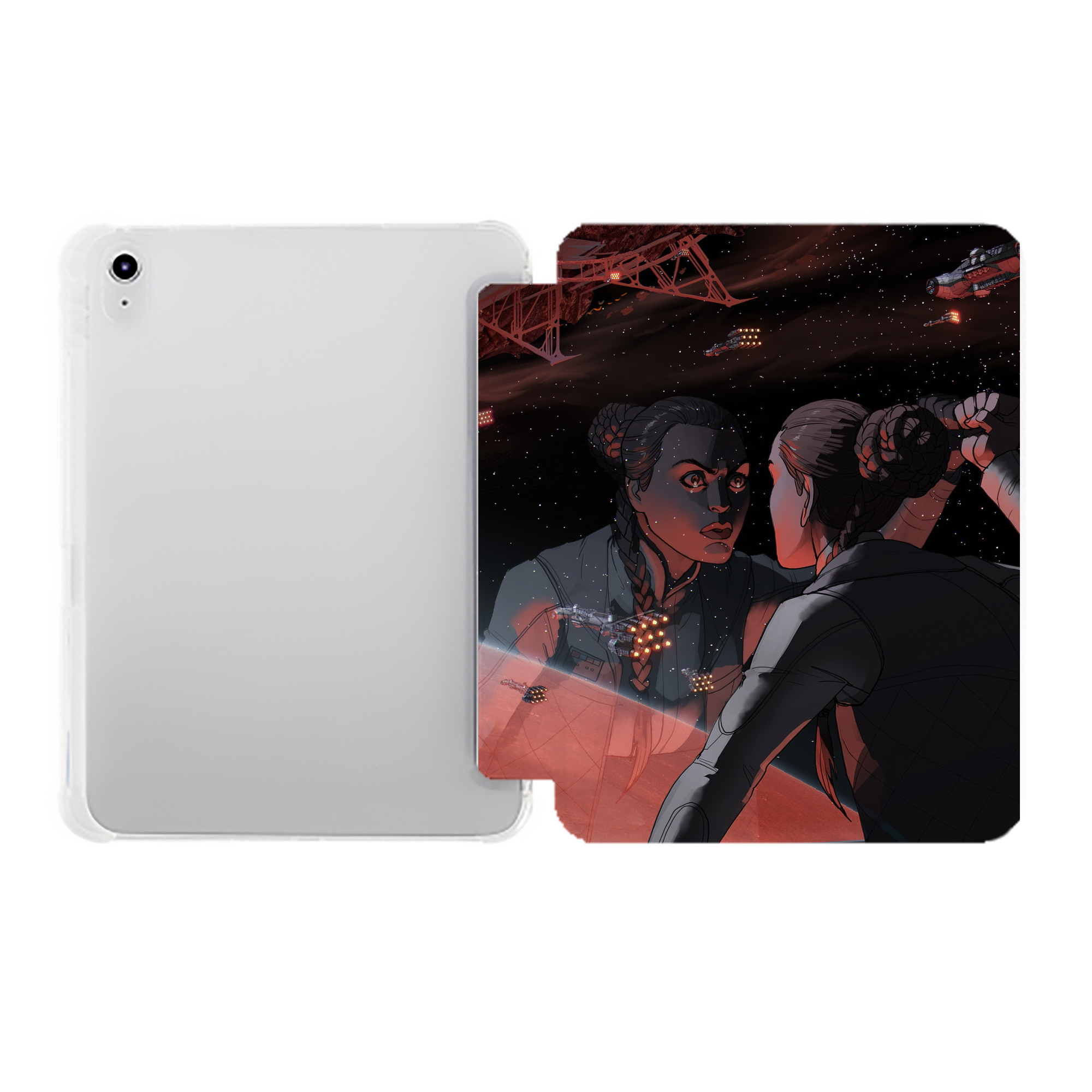 （画像用） スター・ウォーズ Star Wars IPad ケース ペン収納付き 三つ折りスタンド PUレザー×シリコン 対応機種9.5/10.5/10.9インチ